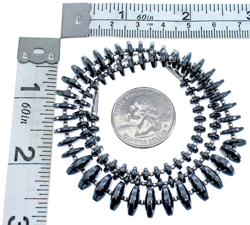 Hematite Genuine Sterling Silver Bead Necklace DX116070